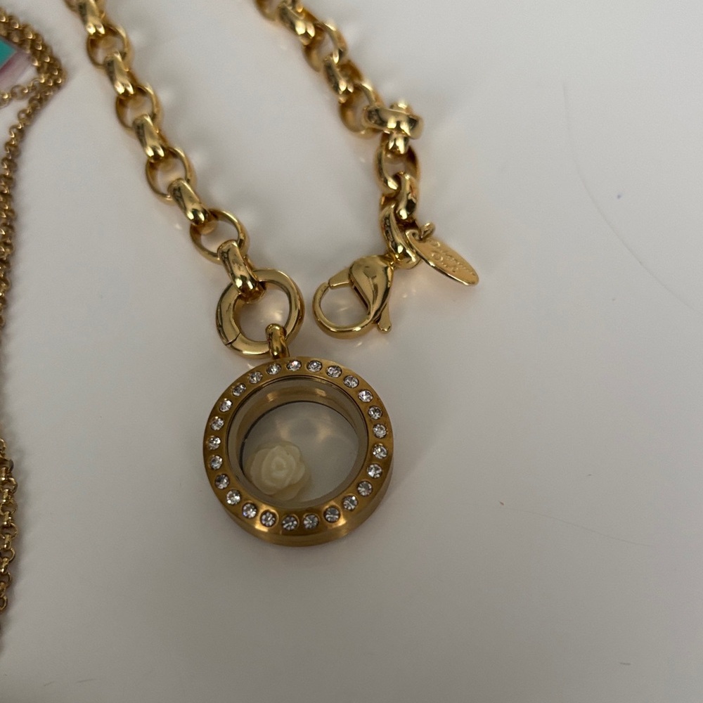 Origami Owl Gold and Silver Locket Necklace Collection - Picture 4 of 5